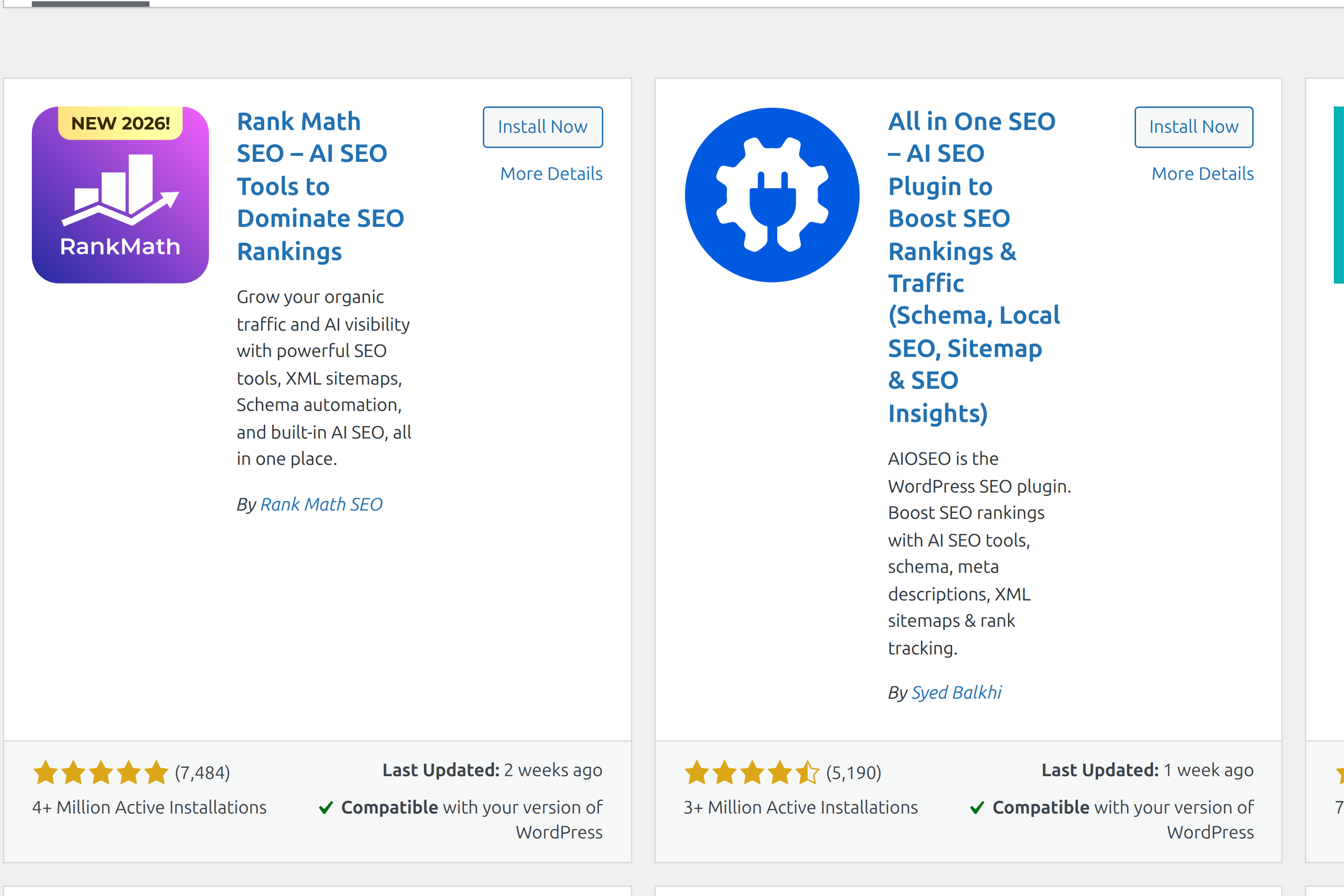 Rank Math SEO plugin in the WordPress plugin directory