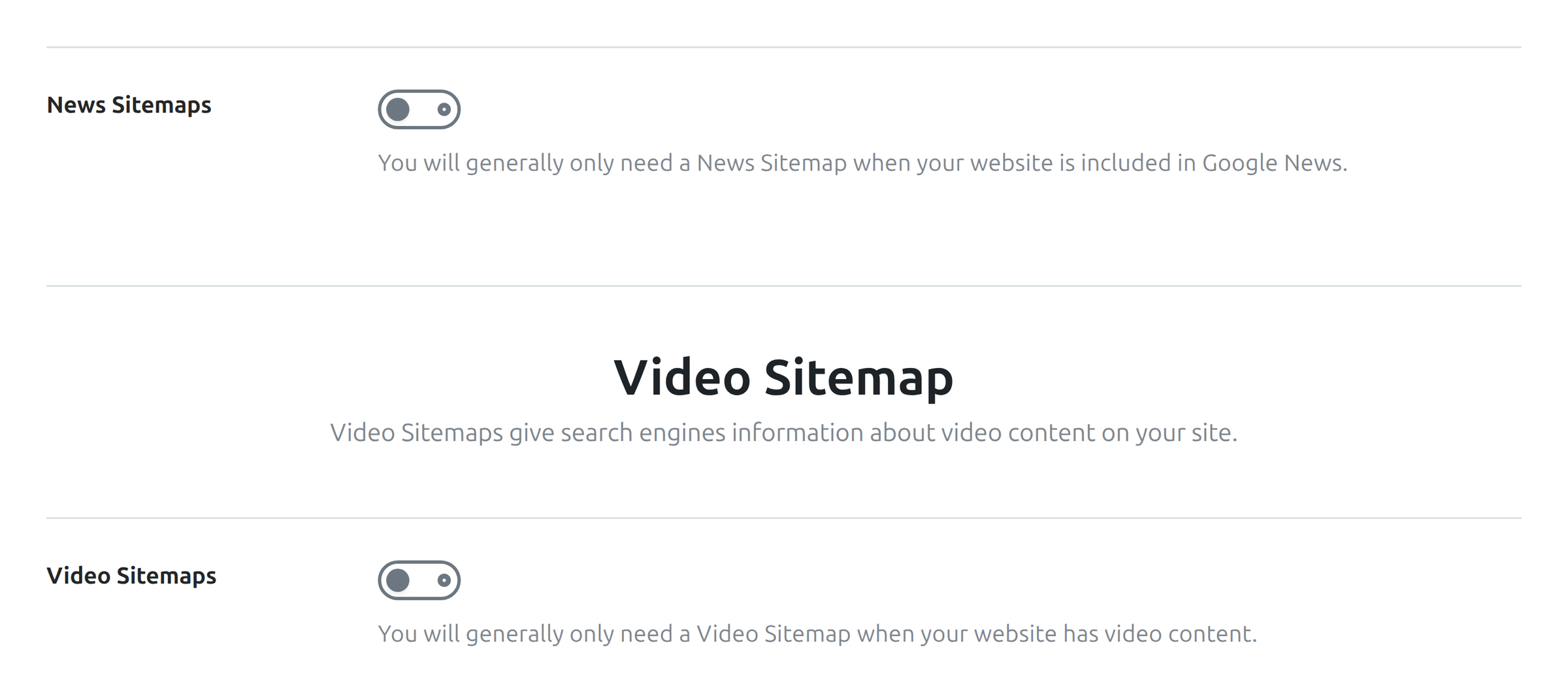 News and video sitemap options in Rank Math PRO